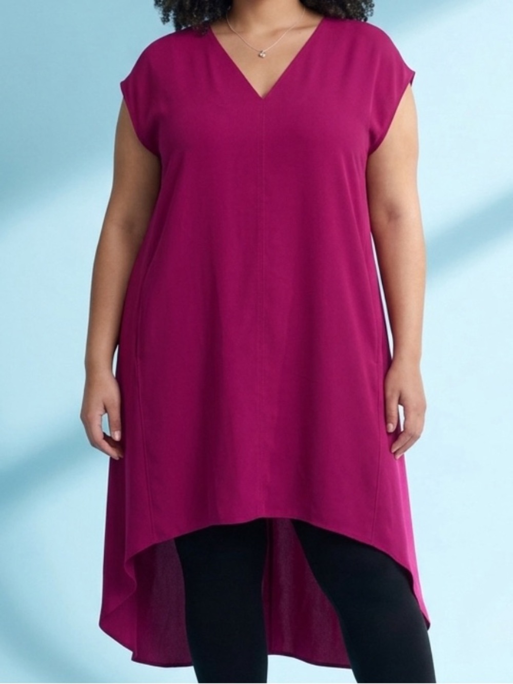 RACHEL Rachel Roy Magenta V-Neck Hi-Lo Tunic or Dress